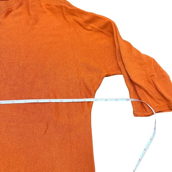 Chico's Sweater Size 3 XL Orange 3/4 Sleeve Touch of Cashmere Shirt Top - Picture 8 of 11
